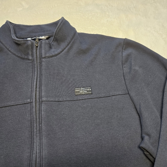 Travis Mathew Sweatshirt Mens Large Black Gray Full Zip Golf Sweater Jacket - Picture 3 of 5